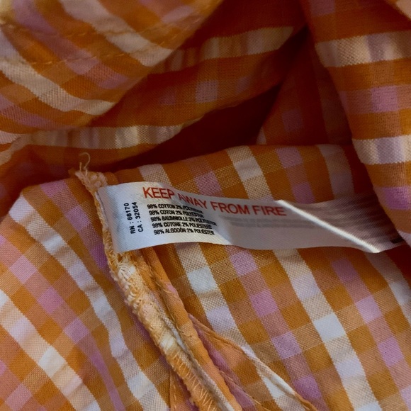 NWT Women’s Urban Outfitters Hooded Button-Down Orange Checked Shirt-size M-Rare - Picture 5 of 5